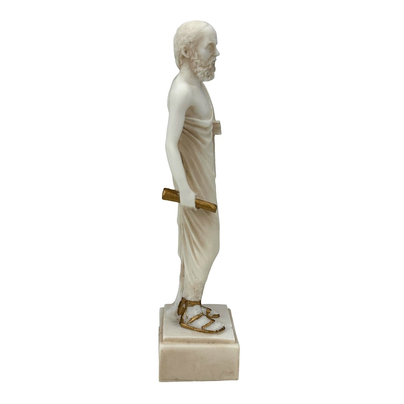 Socrates Greek Philosopher Teacher Cast Alabaster Statue Sculpture Grey Patina Item image 7