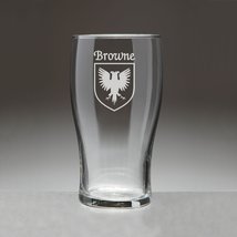 Browne Irish Coat of Arms Tavern Glasses - Set of 4 (Sand Etched) - £54.23 GBP