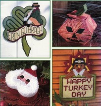 Plastic Canvas Easter Xmas Halloween Patriotic Thanksgiving Shapes Patterns - £10.22 GBP