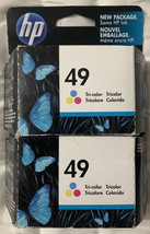 HP 49 Tri Color Ink Cartridge Twin Pack 2 x 51649A Genuine OEM Foil Packs FreeSH - £10.49 GBP