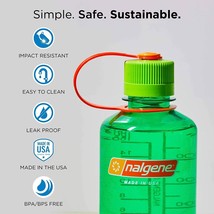 Nalgene Sustain 32oz Narrow Mouth Bottle (Gray w/ Black Cap) Recycled Reusable - £12.58 GBP