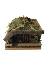 Farmhouse Country Cabin Handmade Wood House w Miniature Kitchen - $64.30