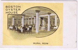 Massachusetts Postcard Boston Oyster House Mural Room Undivided Back - $3.95