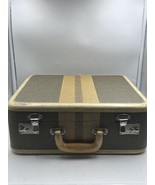 Vintage Tweed jewelry Suitcase Vanity Case With Key - £156.44 GBP