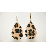 Large teardrop fuzzy tiger print dangle earrings  - £7.07 GBP