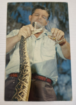 Postcard Florida&#39;s Silver Springs Reptiles - Man Milking Snake - $2.96