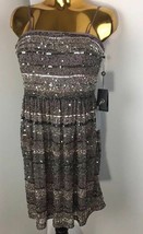 Adrianna Papell Stripeless Full Stone Beaded Party Short Cocktails Dress... - $49.99