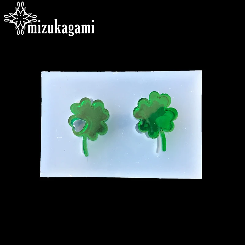 Play 1pcs UV Resin Jewelry Liquid Silicone Mold Small Clover Resin Charms Pendan - £23.17 GBP