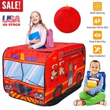 Fire Engine Truck Pop-up Vehicle Pretend Fire Fighter Play Tent Kids Playhouse - £35.33 GBP
