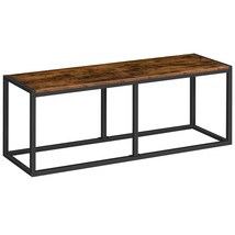 Dining Bench, 47.2 Inch Table Bench, Industrial Style Indoor Bench, Steel Frame, - £93.01 GBP