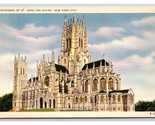 Cathedral of St John The Divine New York City NY NYC  Linen Postcard Q23 - £1.55 GBP