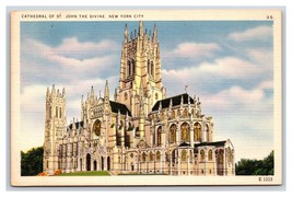 Cathedral of St John The Divine New York City NY NYC  Linen Postcard Q23 - £1.54 GBP