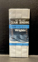 Seam Binding Soft And Easy Wrights 116 330 WHITE #30 3 Yards New In Packaging - £3.95 GBP