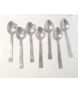 Set of 7 Godinger CASTELLO Oval Place Soup Spoons Hammered Stainless Fla... - €38,64 EUR