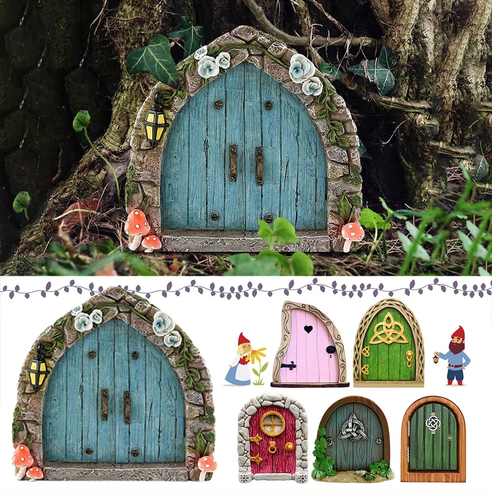 Game Fun Play Toys Miniature Fairy Gnome Door FigAs Elf Home For Yard Art Garden - £23.12 GBP