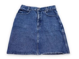 Vtg 90s Calvin Klein Denim Blue Jean Mini Skirt Junior&#39;s Size 13 Cotton ... - £17.74 GBP