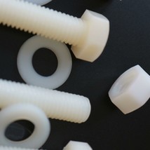 10x Hex Bolts Natural Plastic Nuts, Nylon, M10 x 75mm - £18.99 GBP