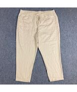 J Crew Pants Women&#39;s 2X Beige Jogger Taper Drawstring Linen Blend NWT - $822.33 MXN