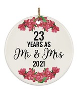 hdhshop24 23 Years As Mr &amp; Mrs Circle Ornament 3 inch 23rd Wedding Anniv... - $19.75