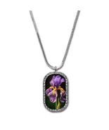 Flower Purple Iris Necklace - £7.82 GBP