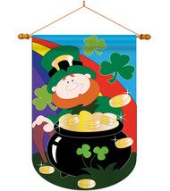 Lucky Irish - Applique Decorative Wood Dowel with String House Flag Set HS102023 - £36.94 GBP