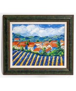 Lavender Fields Untitled Framed Acrylic Painting Signed Castello - $21,786.12 MXN