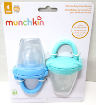 Munchkin Silicone Baby Food Feeder, Solids &amp; Purees, 2-Pack, Blue/Mint - $13.29