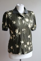 Astra S Green Floral Cotton Polo Shirt Top - $22.80