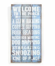 Porch Sign Wall Plaque With Sentiment Welcome 24" High Relaxing Friends Blue