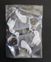Pug Dog In Black &amp; White Stripe Sweater Pierced Earrings NEW - £6.32 GBP