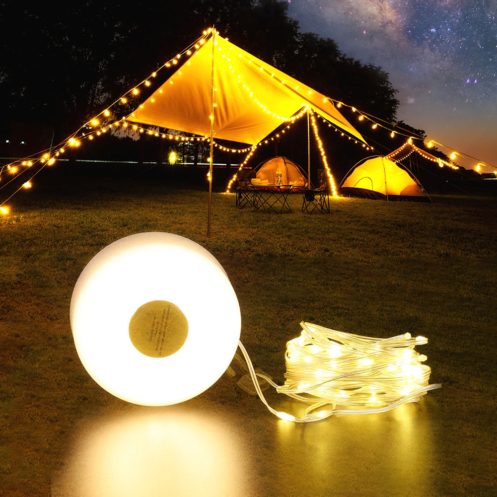5 Light Modes Camping String Lights Outdoor String Lights Adjustable Brightness - £16.71 GBP+