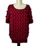 Alfani Short sleeve Tunic Blouse Red Womens size M - $15.00