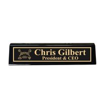 Desk Wedge Name Plate - PERSONALIZED - Spirit Board - 11 Inches (Black P... - $43.11