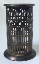 Silverplate Filigree Cylinder Hong Kong for Cobalt Salt Pepper Candlestick Vase - $14.95