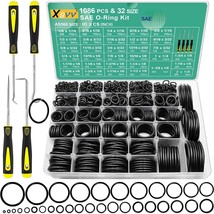 32 Size Sae O Ring Assortment Kit 1086 Pcs Standard Buna-N Rubber O&#39;Ring... - £26.25 GBP