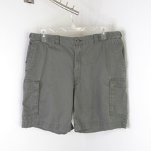 Haggar Men&#39;s 40 Solid Gray Cotton Twill Men&#39;s Pocketed Sport Cargo Shorts - £4.75 GBP