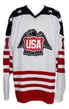 Any Name Number Team USA Canada Cup Hockey Jersey White Lopresti Any Size image 4