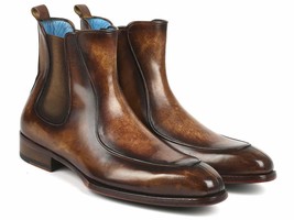 Paul Parkman Mens Shoes Boots Brown Chelsea Goodyear Welted Handmade BT8... - $668.99