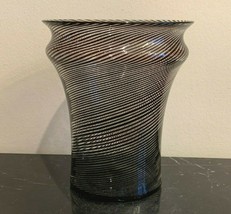 Murano Glass Sergio Asti Venini 1960&#39;s Dark Spiral Glass Vase - £473.43 GBP