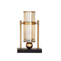 Anyhouz 40cm Retro Glass Iron Vase Gold Tabletop Home Decor Modern Art L... - $206.50