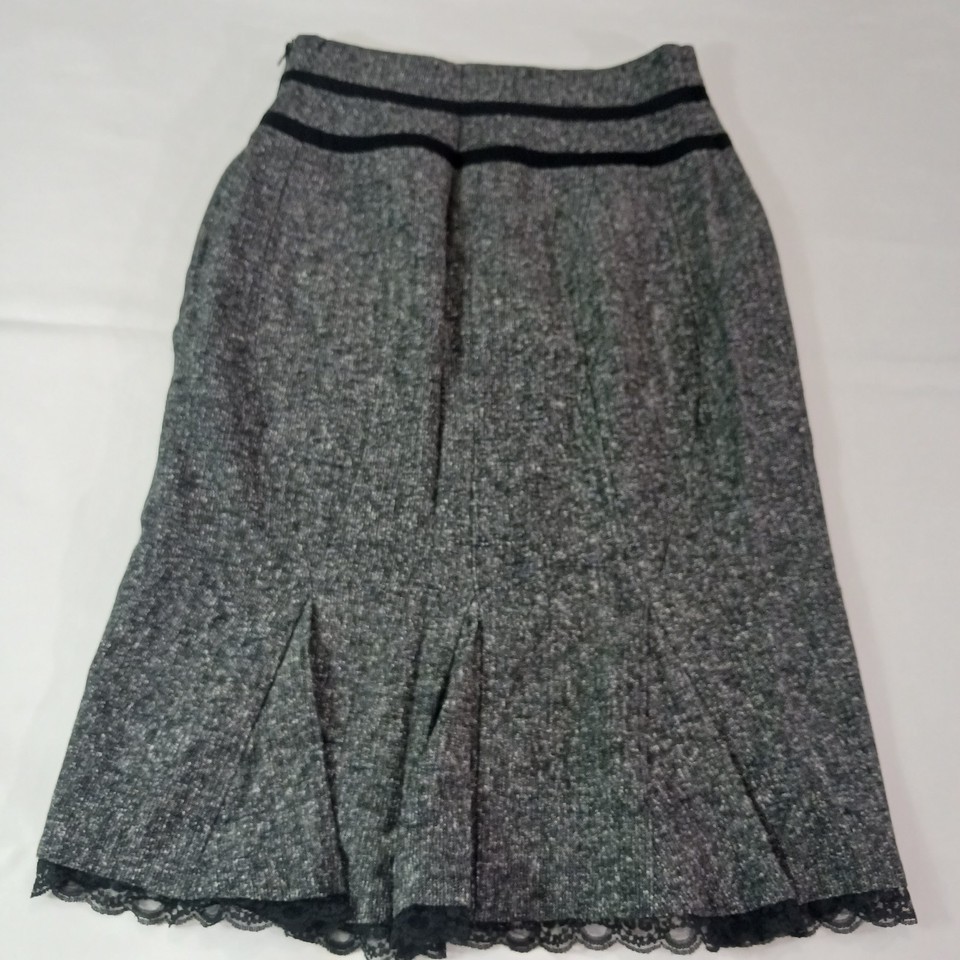 Worthington Women's Black & Gray Side Zipper Pleated Bottom Skirt Size 10 Item image 2