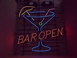 New Bar Open Martini Cup Beer Light Neon Sign 24&quot;x20&quot; - $249.99