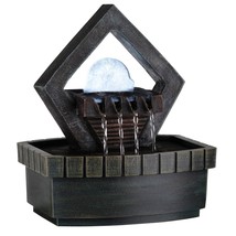 Polyresin Indoor Diamond Meditation Table Fountain with LED Lights ORE K324 - $37.10