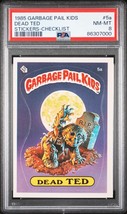 1985 Topps OS1 Garbage Pail Kids Series 1 Dead Ted 5a CHECKLIST Matte Card PSA 8 - £98.57 GBP