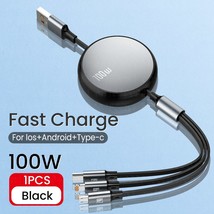 6A 100W 3in1 2in1 Fast USB Cable for Huawei/Honor Retractable Portable 3... - $7.31