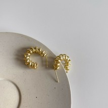 Twisted Spring C Shape Huggie Hoop Earrings 925 Sterling Silver Women&#39;s Jewelry - £60.62 GBP
