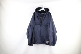 Vintage 90s Ralph Lauren Mens Large Spell Out Packable Hooded Anorak Jacket Blue - $59.35