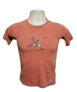 Life is Good Playing Soccer Kids Medium 7 8 Orange TShirt - $19.80