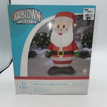 Gemmy Airblown Inflatable Santa Claus 4 ft Lights Up Christmas Decoration Tested - £21.57 GBP
