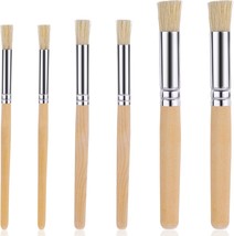 6 PCS Wooden Stencil Brushes Set Pure Natural Bristle Handle Template Br... - $261.89 MXN